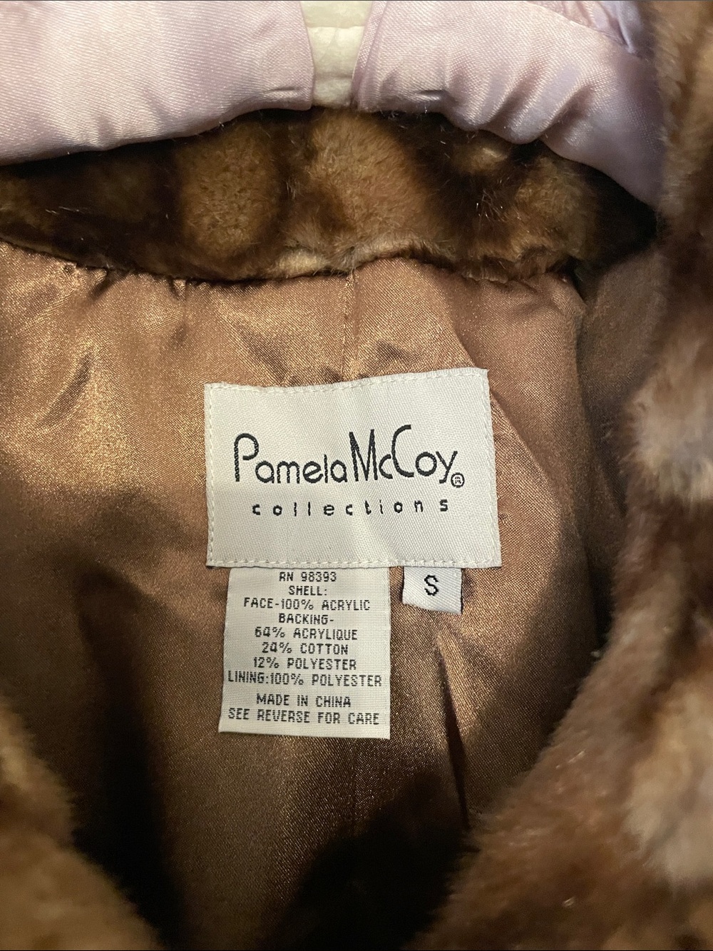 Pamela McCoy Plush Brown Faux-Fur Coat - Picture 2 of 10
